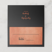 Chique Elegant Burnt Sinaasappel Zwart Naam Plaatskaartje (Buitenkant ongevouwen)
