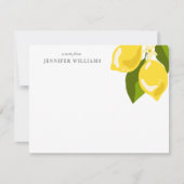 Chique Elegant Citroen Geel Gepersonaliseerde Note RSVP Kaartje (Voorkant)