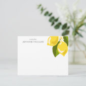 Chique Elegant Citroen Geel Gepersonaliseerde Note RSVP Kaartje (Staand voorkant)