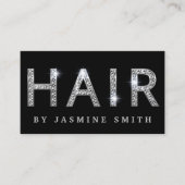 Chique Elegant Diamond Silver Haarstylist Visitekaartje (Voorkant)