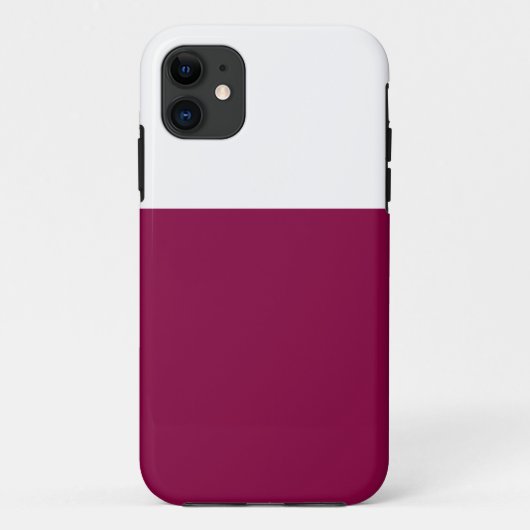 Chique Elegant Diep Cranberry Rood Wit Kleurenblok Case-Mate iPhone Case (Achterkant)