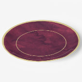 Chique Elegant Donker Bourgogne Waterverf Goud Acc Papieren Bordje (Gekanteld)