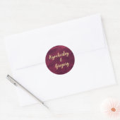Chique Elegant Donker Bourgogne Waterverf Goud Acc Ronde Sticker (Envelop)