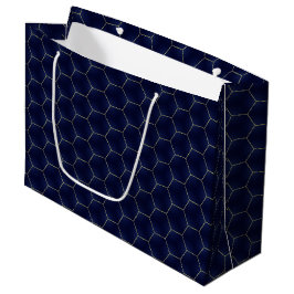 Chique & Elegant Donker Indigo Marine Hexagon Kers Groot Cadeauzakje