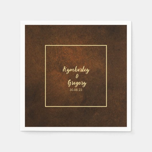 Chique Elegant Donkerbruin Textured Servet (Voorkant)