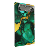 Chique Elegant donkergroen goudgeel Faux Marble Mini Klembord (Schuin)