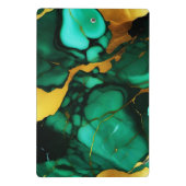 Chique Elegant donkergroen goudgeel Faux Marble Mini Klembord (Achterkant)
