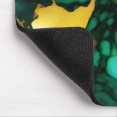 Chique Elegant donkergroen goudgeel Faux Marble Muismat (Hoek)