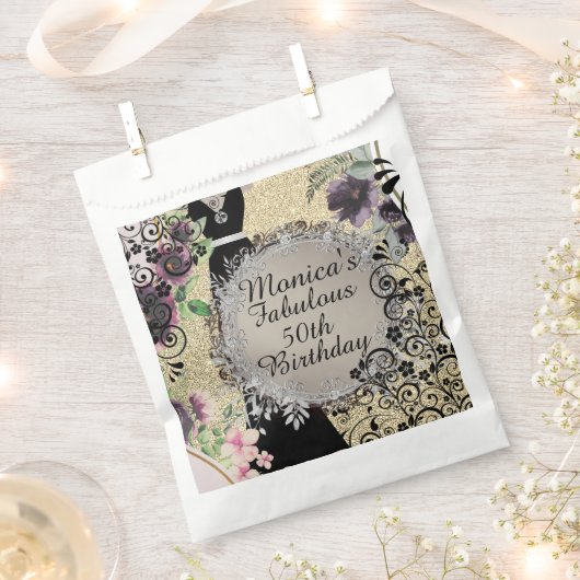 Chique Elegant Fabulous 50th Birthday Gepersonalis Bedankzakje (Geknipt)