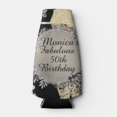 Chique Elegant Fabulous 50th Birthday Gepersonalis Flesjeskoeler (Voorkant)