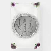 Chique Elegant Fabulous 50th Birthday Gepersonalis Spandoek (Verticaal)