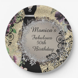 Chique Elegant Fabulous 50th Verjaardag gepersonal Papieren Bordje