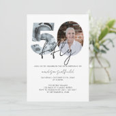 Chique Elegant Fotoscript 50e verjaardag Kaart (Staand voorkant)