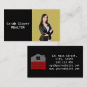 Chique Elegant Goud Twee Toon makelaar Foto Visitekaartje (Voorkant / Achterkant)