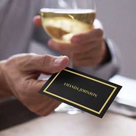 Chique Elegant Goud & Zwart Typografie Professione Visitekaartje