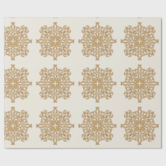 Chique Elegant Gouden Ornament Patroon Cadeaupapier (Vlak)