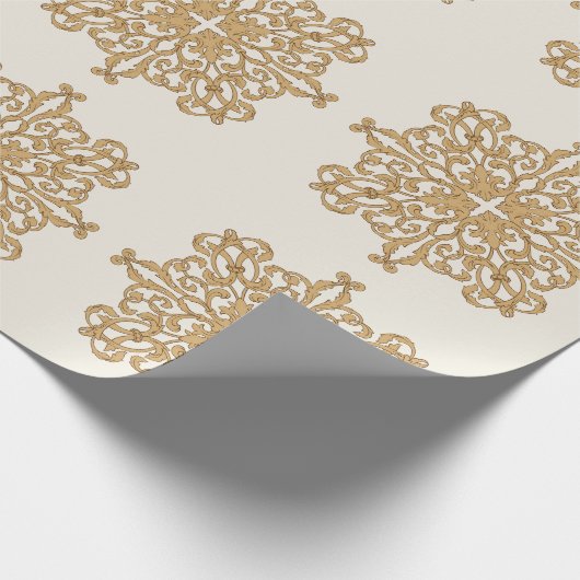 Chique Elegant Gouden Ornament Patroon Cadeaupapier (Hoek)