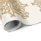 Chique Elegant Gouden Ornament Patroon Cadeaupapier (Rol Hoek)