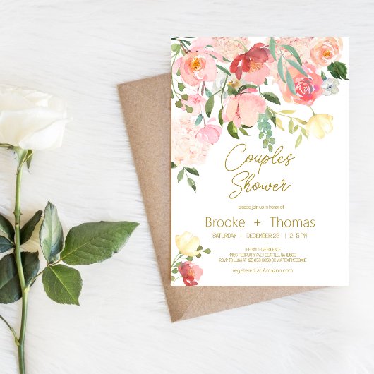 Chique Elegant Koppels douche uitnodiging