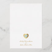 Chique Elegant Lichtblauw & Gouden Hart Foto Koppe Folie Uitnodiging (Achterkant)