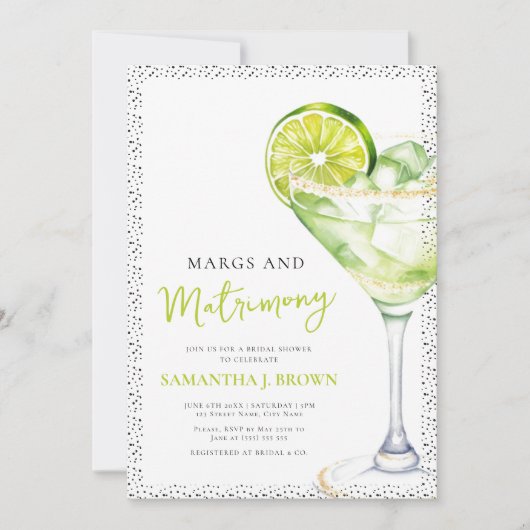 Chique Elegant Margs en Matrimony Vrijgezellenfees Kaart (Voorkant)