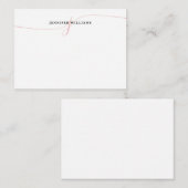 Chique Elegant Minimaal Blush Roze Script Monogram Notitiekaartje (Voorkant / Achterkant)
