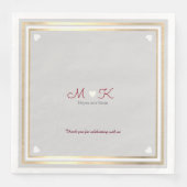 Chique Elegant monogram getrouwd viering receptie Servet (Voorkant)