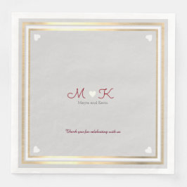 Chique Elegant monogram getrouwd viering receptie Servet
