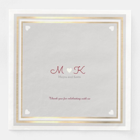Chique Elegant monogram getrouwd viering receptie Servet (Voorkant)