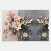 Chique Elegant Muted-Tone Winter Florals ontwerp Inpakpapier Vel (Voorkant 3)