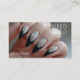 Chique Elegant Nail Art Manicurist Loyaliteit Visitekaartje
