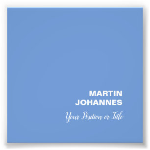 Chique Elegant Plain Stijlvol Blauw Minimalist Foto Afdruk