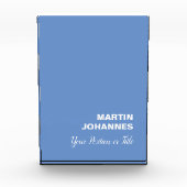 Chique Elegant Plain Stijlvol Blauw Minimalist Fotoblokken (Voorkant)