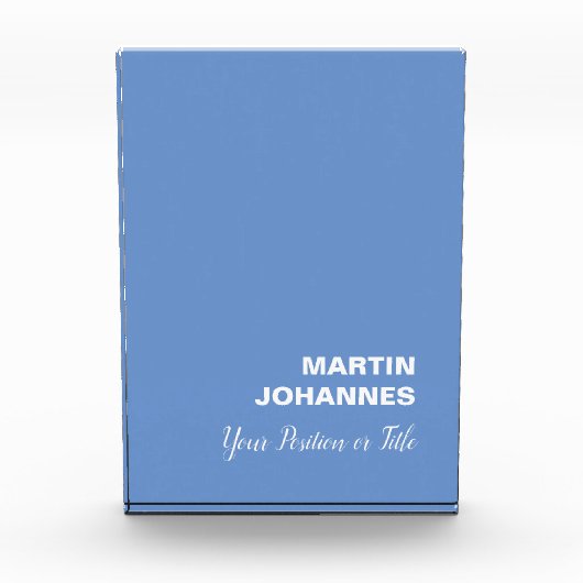 Chique Elegant Plain Stijlvol Blauw Minimalist Fotoblokken (Voorkant)