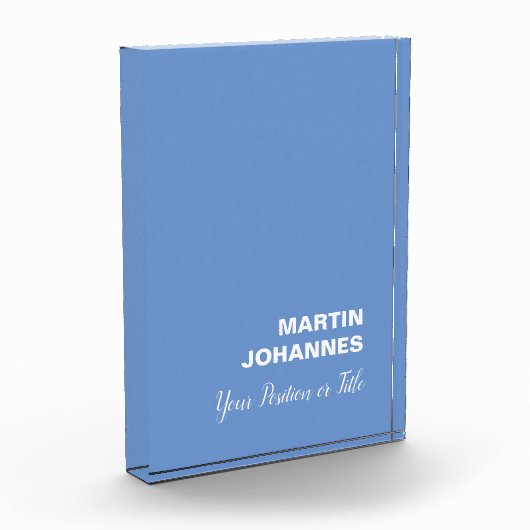 Chique Elegant Plain Stijlvol Blauw Minimalist Fotoblokken (Links)