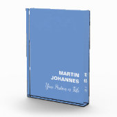 Chique Elegant Plain Stijlvol Blauw Minimalist Fotoblokken (Rechts)