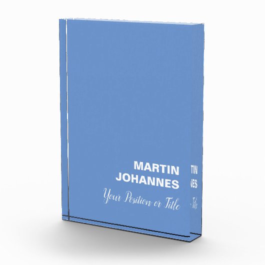 Chique Elegant Plain Stijlvol Blauw Minimalist Fotoblokken (Rechts)