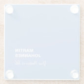 Chique Elegant Plain Stijlvol Blauw Minimalist Glazen Onderzetter (Achterkant)