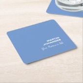 Chique Elegant Plain Stijlvol Blauw Minimalist Kartonnen Onderzetters (Schuin)