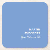 Chique Elegant Plain Stijlvol Blauw Minimalist Kartonnen Onderzetters (Voorkant)