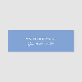 Chique Elegant Plain Stijlvol Blauw Minimalist Naamplaatje