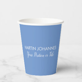 Chique Elegant Plain Stijlvol Blauw Minimalist Papieren Bekers