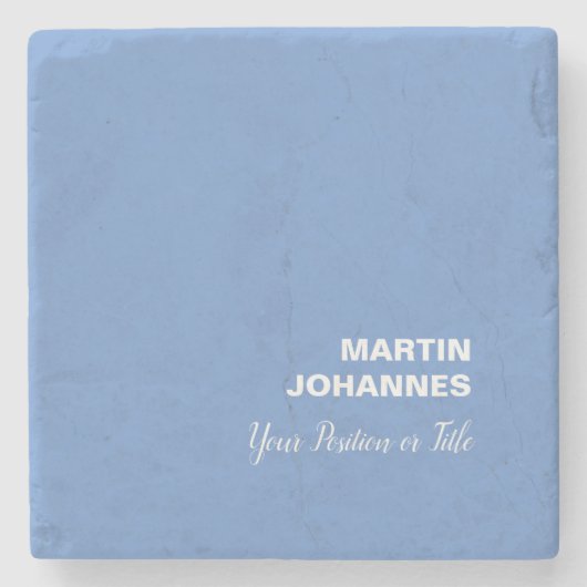 Chique Elegant Plain Stijlvol Blauw Minimalist Stenen Onderzetter (Voorkant)