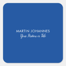 Chique Elegant Plain Stijlvol Blauw Minimalist Vierkante Sticker