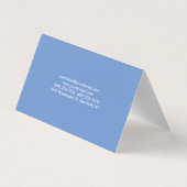 Chique Elegant Plain Stijlvol Blauw Minimalist Visitekaartje (Achterkant)