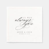 Chique Elegant Romantisch Script Gepersonaliseerde Servet (Voorkant)