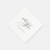 Chique Elegant Romantisch Script Gepersonaliseerde Servet (Hoek)