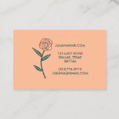 Chique Elegant Roos Lijst Bloemen Perzik Fuzz Roze Visitekaartje (Achterkant)