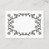 Chique Elegant Roos Lijst Botanische Bloemen B & W Plaatskaartje (Voorkant)