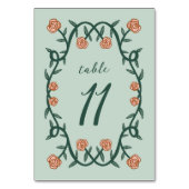 Chique Elegant Roos Lijst Botanische Bloemen Groen Kaart (Achterkant)